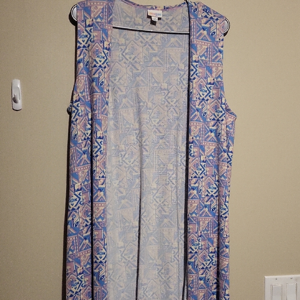 Tribal Print Sleeveless Cardigan